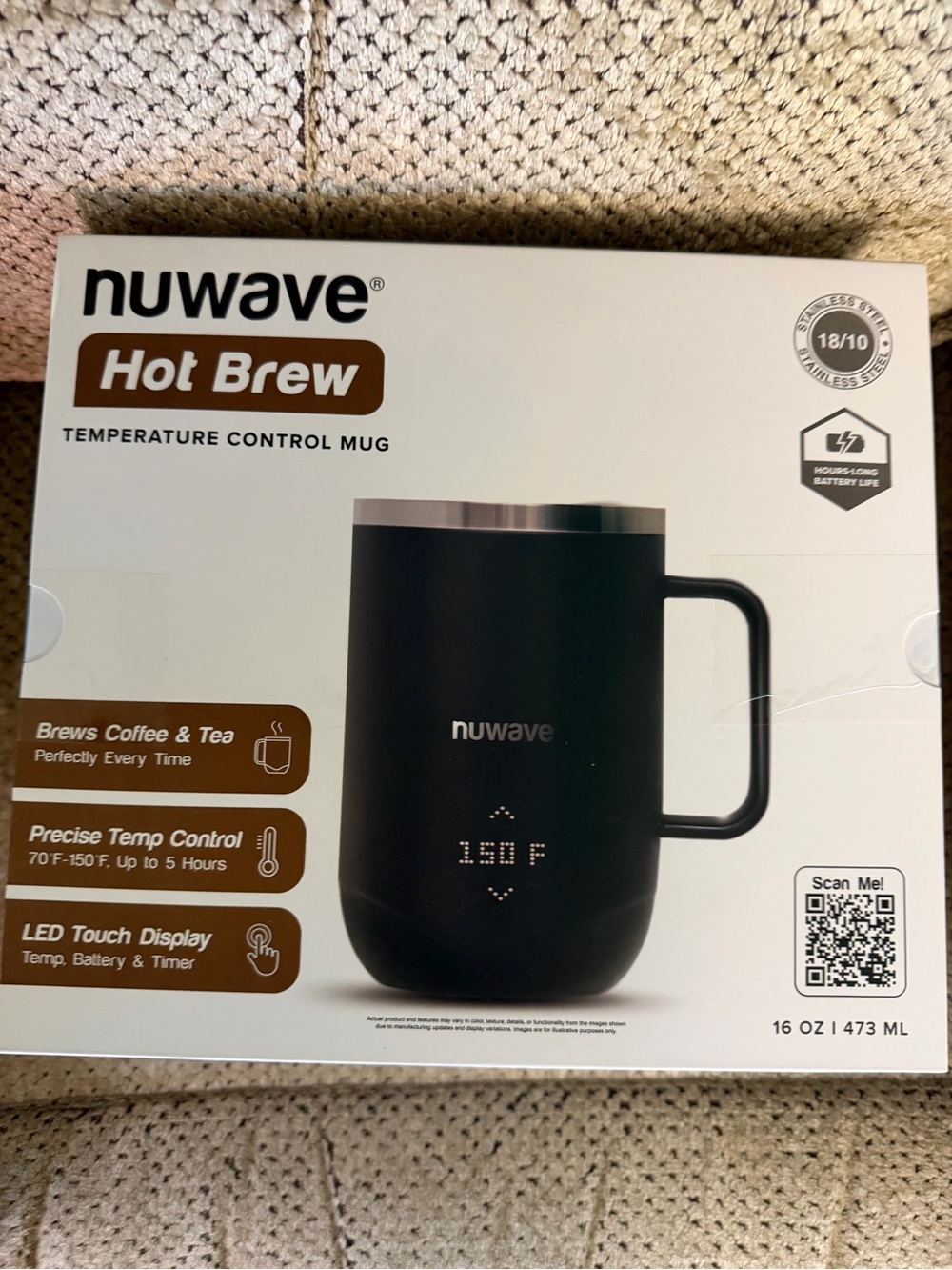 nuwave Hot Brew Temperature Control Mug - Black